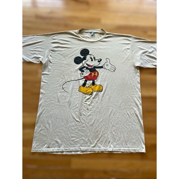 Vintage 80s Mickey Mouse T-Shirt Disney Character Fashions USA One Size Rare - Picture 2 of 4